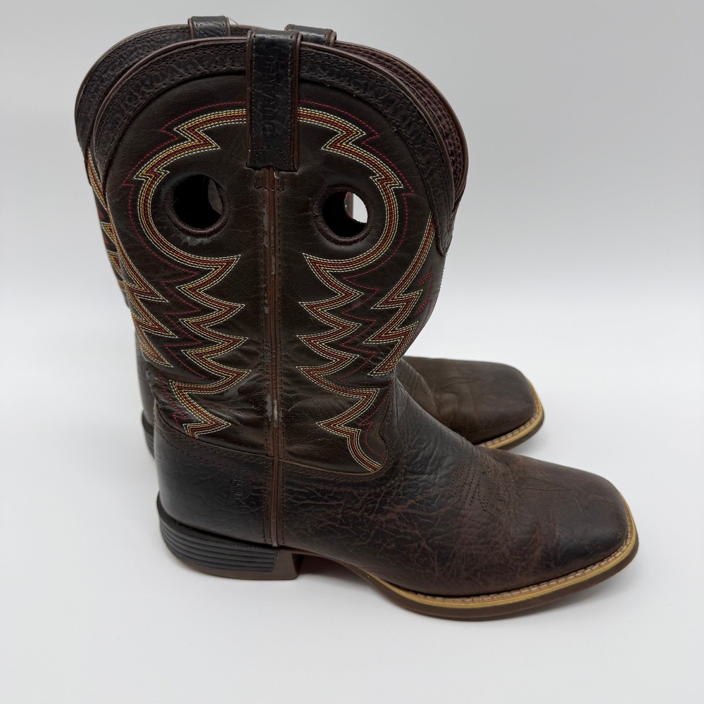 Durango Rebel Kids Dark Brown Leather Western Square Toe Cowboy Boots
